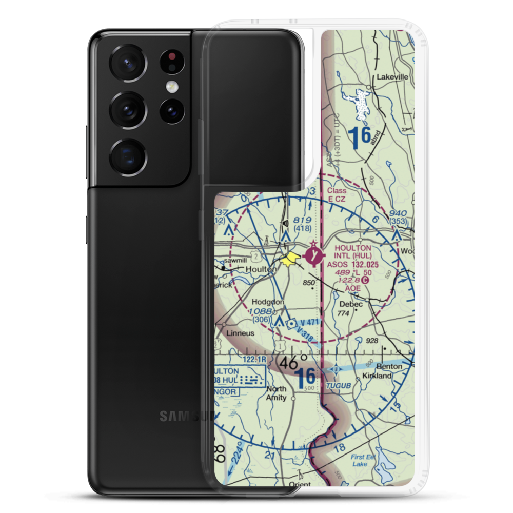 Houlton International Airport (HUL) VFR Sectional Samsung Case Samsung Galaxy S21 Ultra model shown