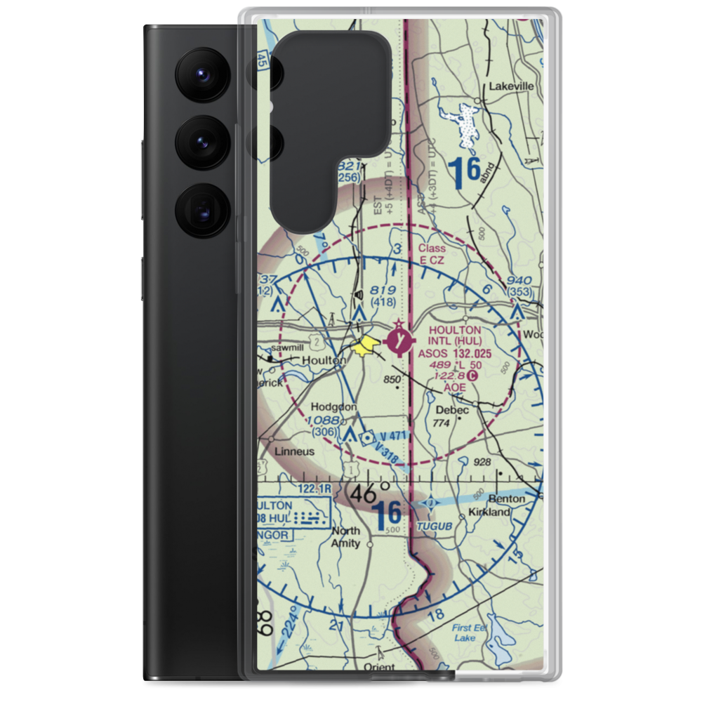 Houlton International Airport (HUL) VFR Sectional Samsung Case Samsung Galaxy S22 Ultra model shown