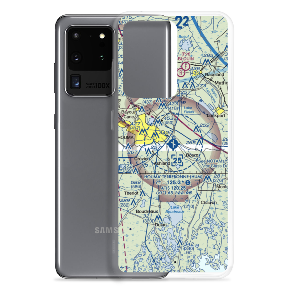 Houma Terrebonne Airport (HUM) VFR Sectional Samsung Case Samsung Galaxy S20 Ultra model shown