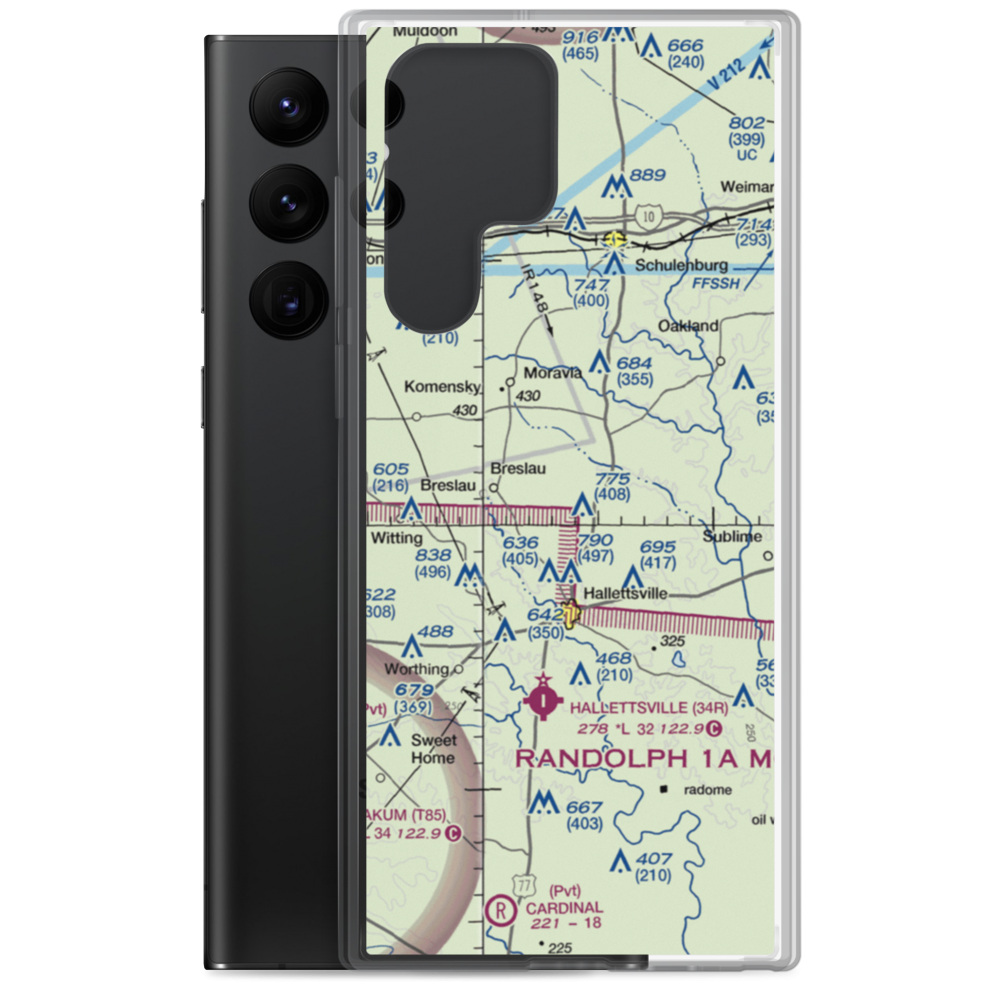 Hound Run Airport (40X) VFR Sectional Samsung Case Samsung Galaxy S22 Ultra model shown