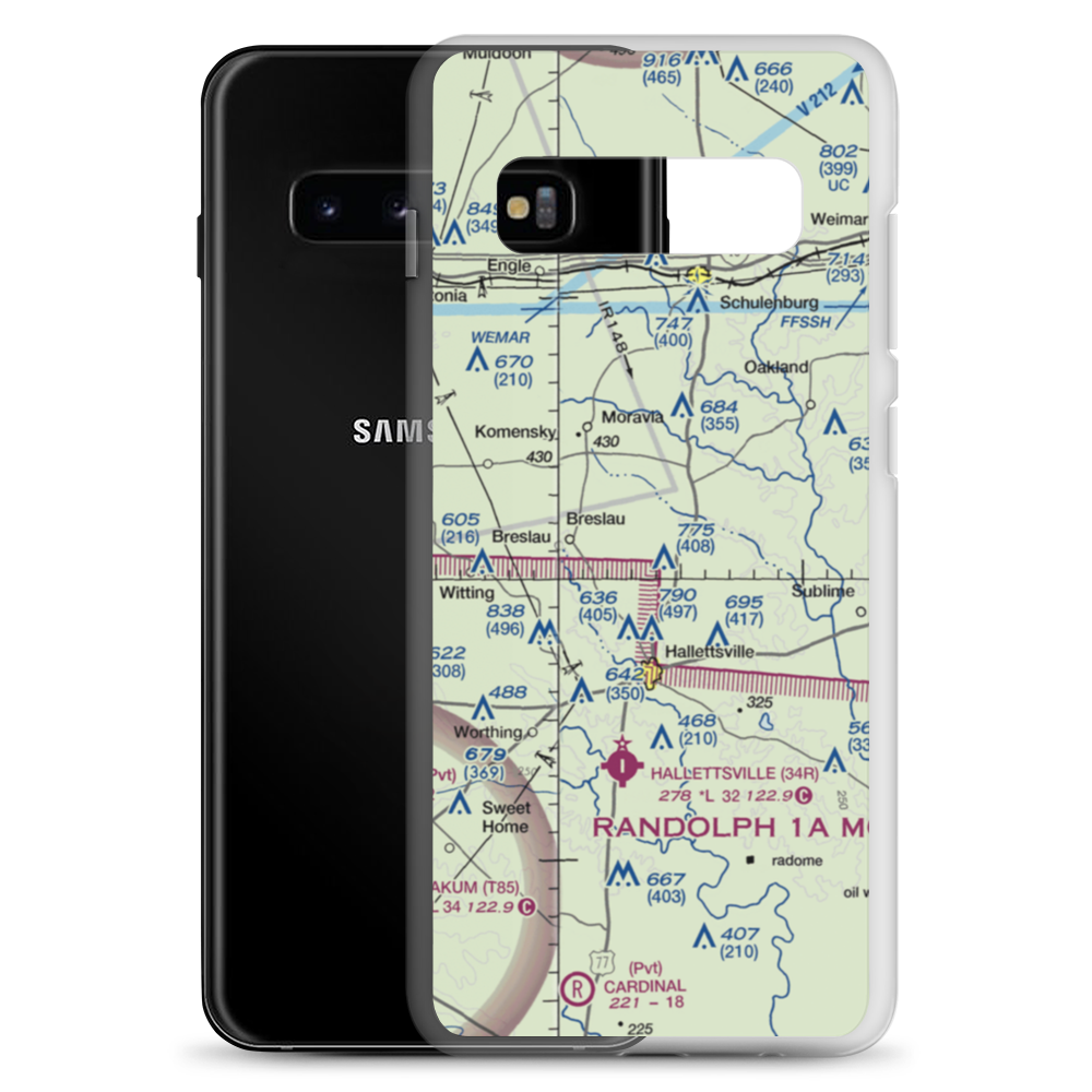 Hound Run Airport (40X) VFR Sectional Samsung Case Samsung Galaxy S10+ model shown
