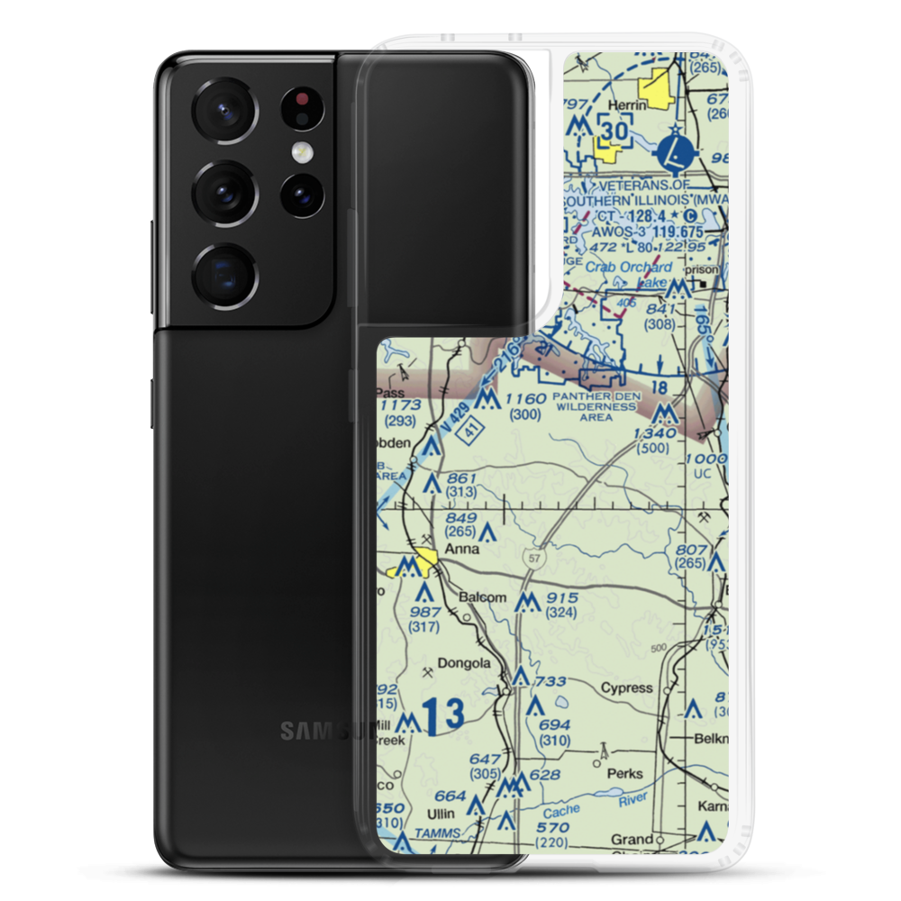 Houseman Airport (IL16) VFR Sectional Samsung Case Samsung Galaxy S21 Ultra model shown