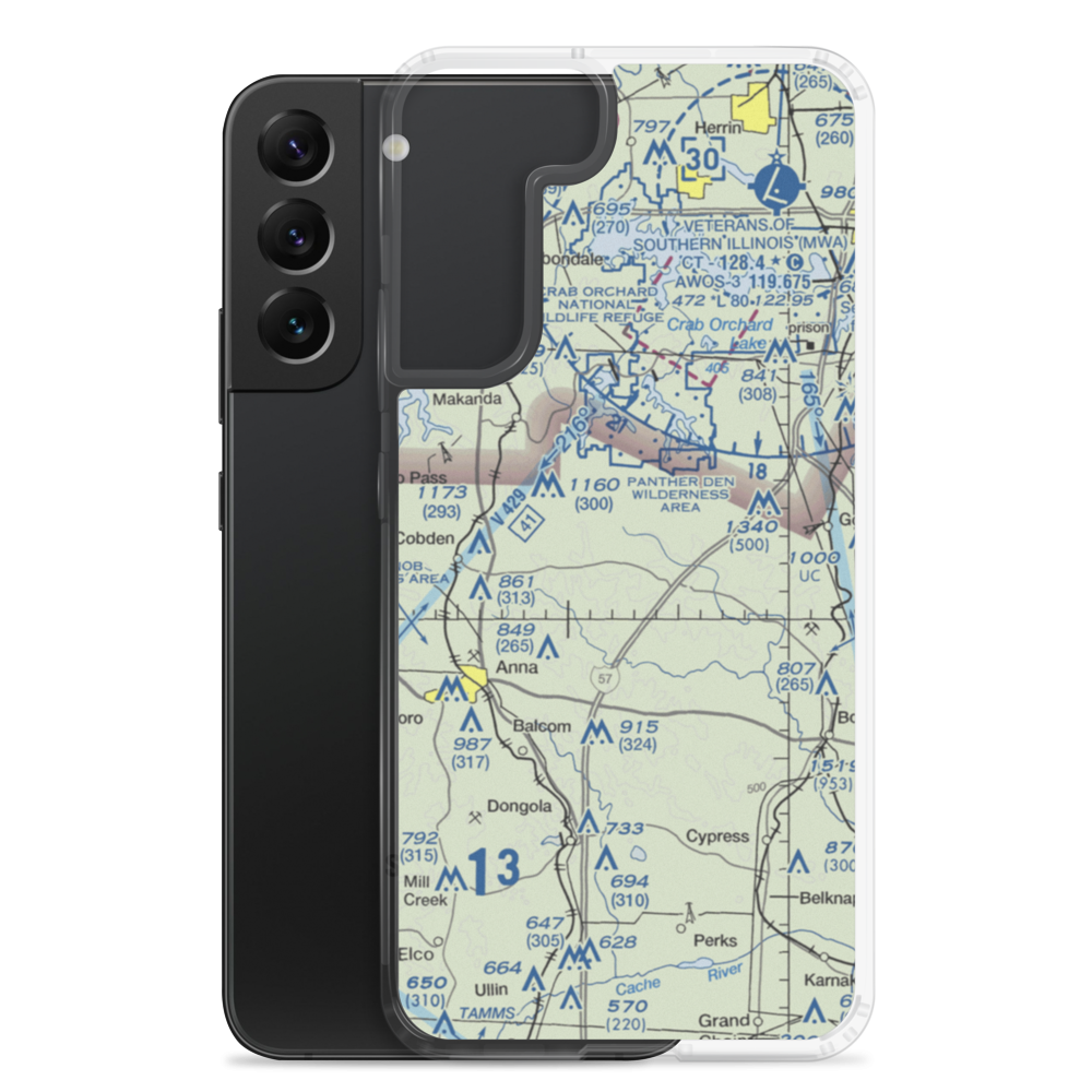 Houseman Airport (IL16) VFR Sectional Samsung Case Samsung Galaxy S22 Plus model shown