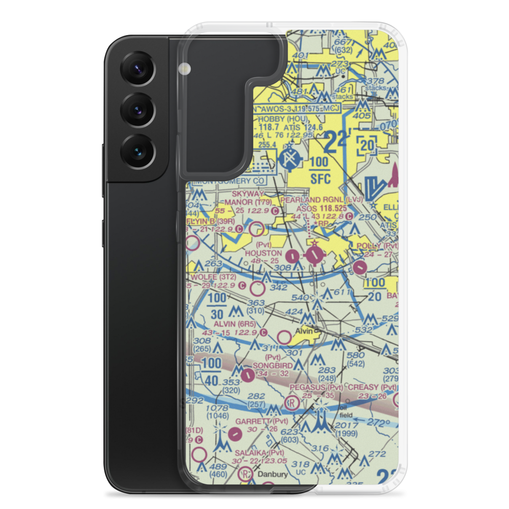 Houston Airpark (21XS) VFR Sectional Samsung Case Samsung Galaxy S22 Plus model shown