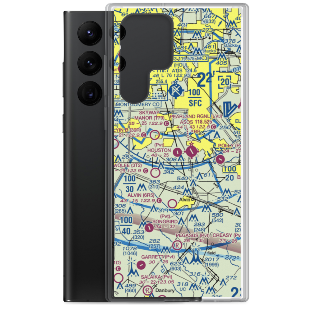 Houston Airpark (21XS) VFR Sectional Samsung Case Samsung Galaxy S22 Ultra model shown