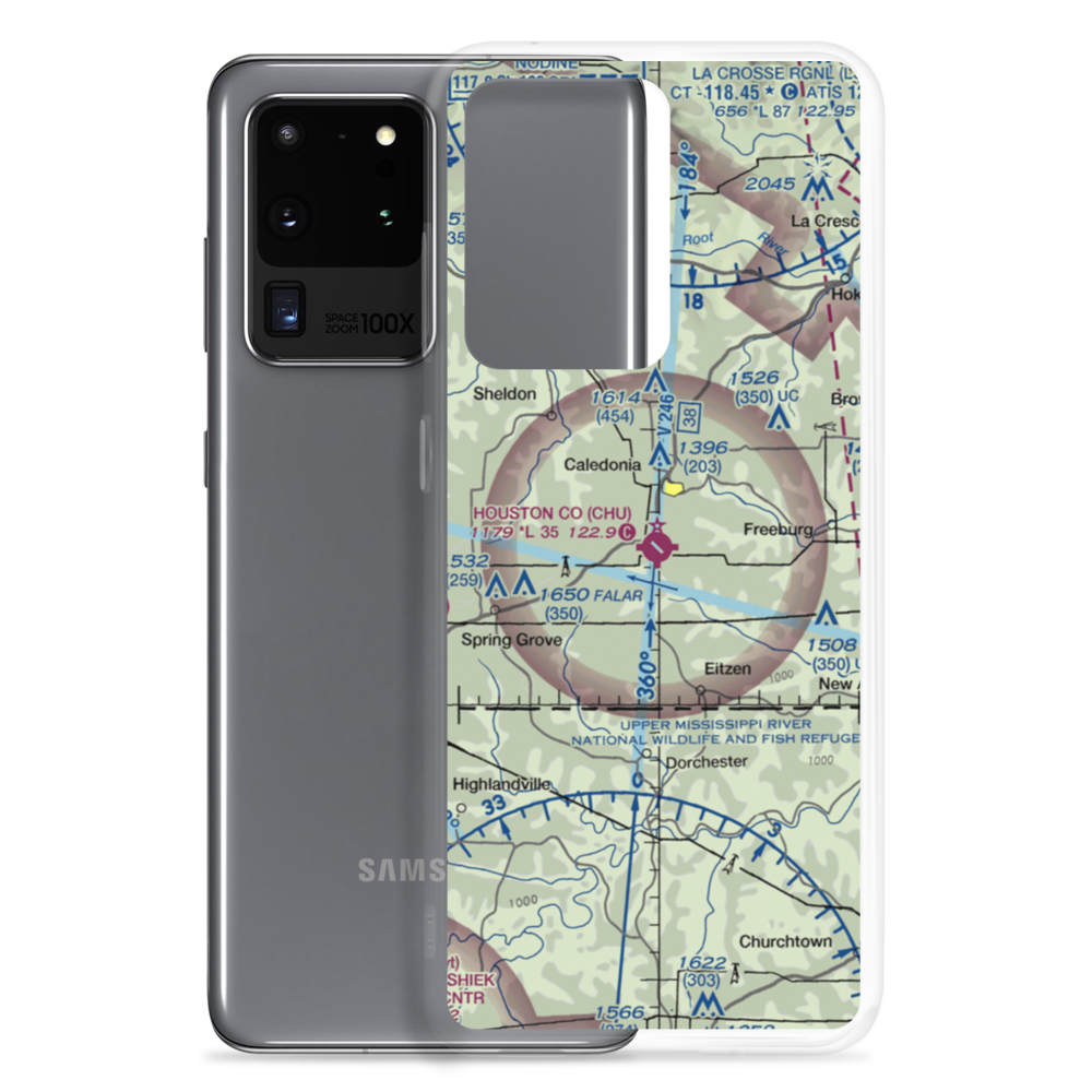 Houston County Airport (CHU) VFR Sectional Samsung Case Samsung Galaxy S20 Ultra model shown
