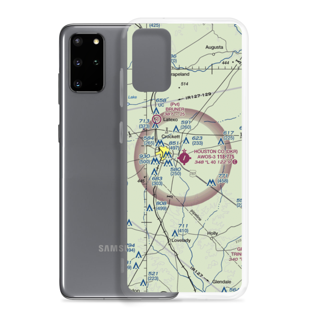 Houston County Airport (DKR) VFR Sectional Samsung Case Samsung Galaxy S20 Plus model shown