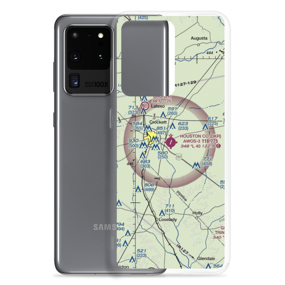 Houston County Airport (DKR) VFR Sectional Samsung Case Samsung Galaxy S20 Ultra model shown