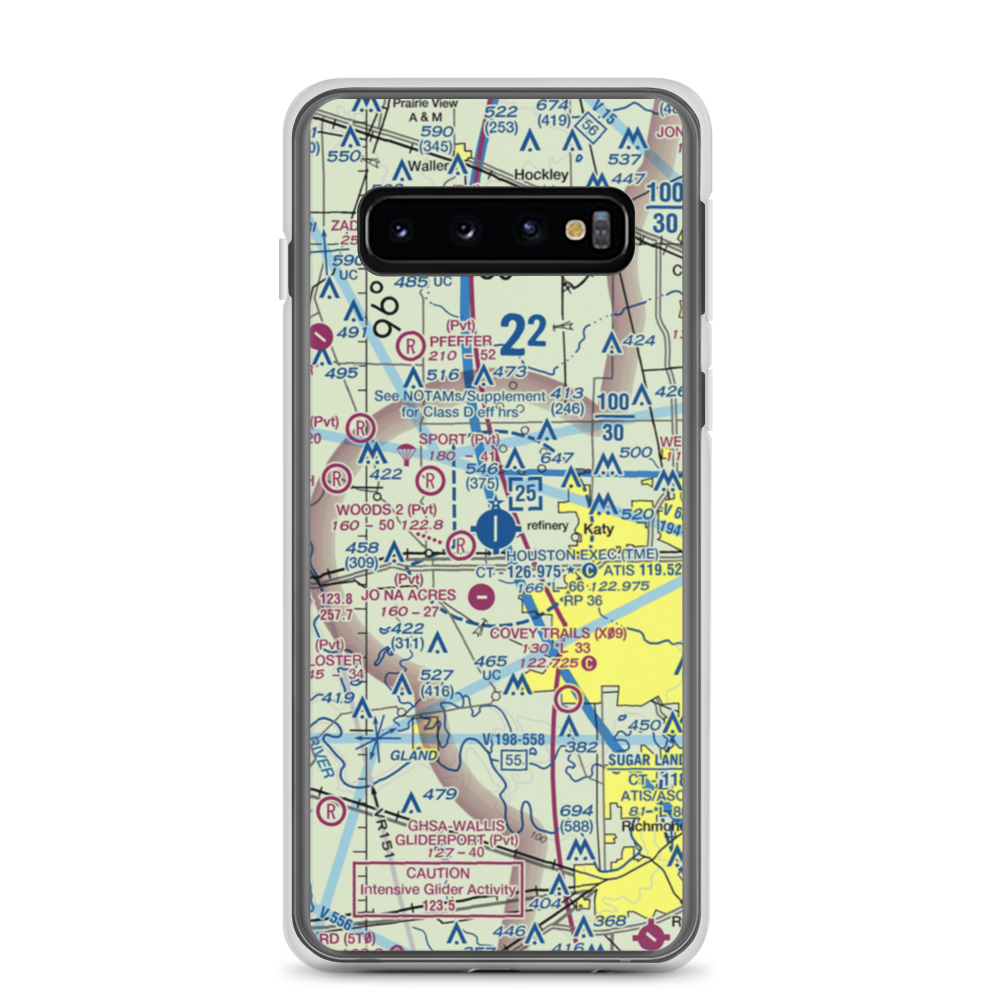 Houston Executive Airport (TME) VFR Sectional Samsung Case Samsung Galaxy S10 model shown