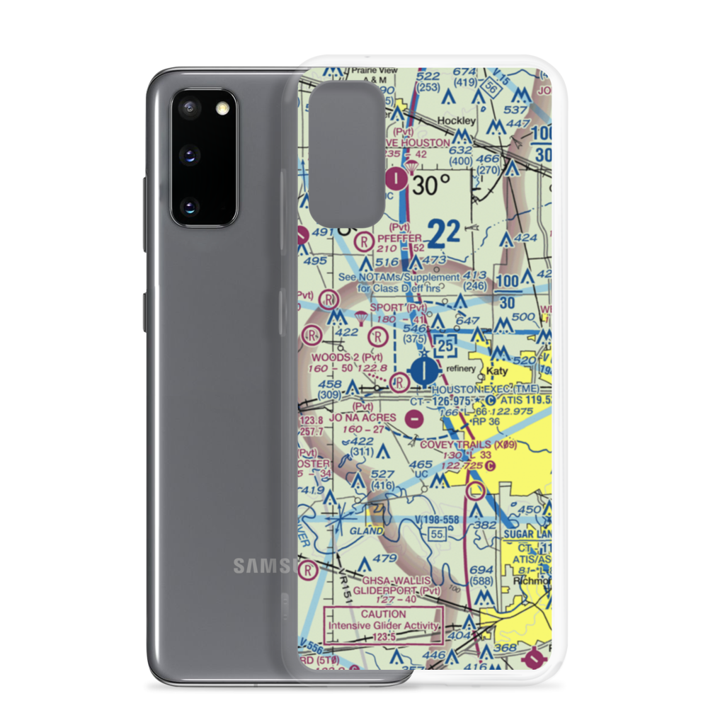 Houston Executive Airport (TME) VFR Sectional Samsung Case Samsung Galaxy S20 model shown