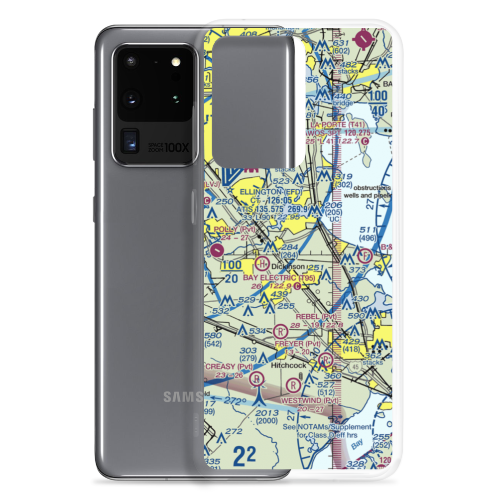 Houston Gulf Airport (SPX) VFR Sectional Samsung Case Samsung Galaxy S20 Ultra model shown
