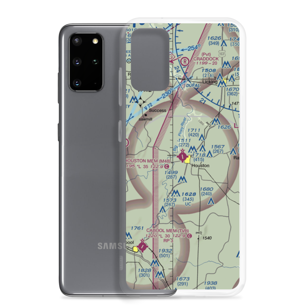 Houston Memorial Airport (M48) VFR Sectional Samsung Case Samsung Galaxy S20 Plus model shown