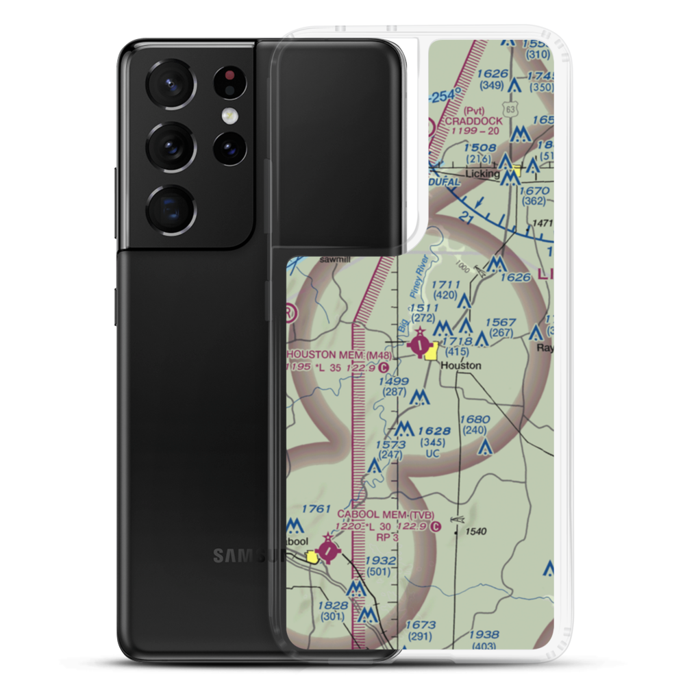 Houston Memorial Airport (M48) VFR Sectional Samsung Case Samsung Galaxy S21 Ultra model shown