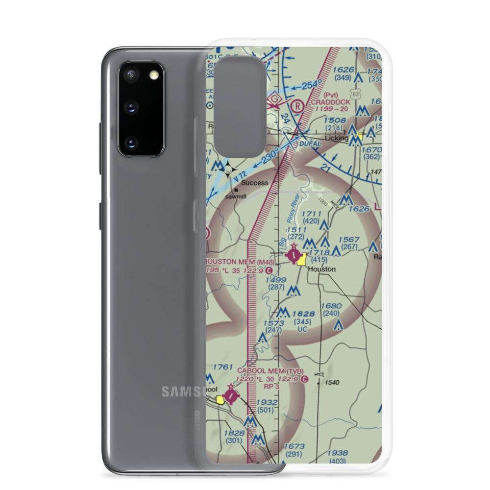 Houston Memorial Airport (M48) VFR Sectional Samsung Case Samsung Galaxy S20 model shown