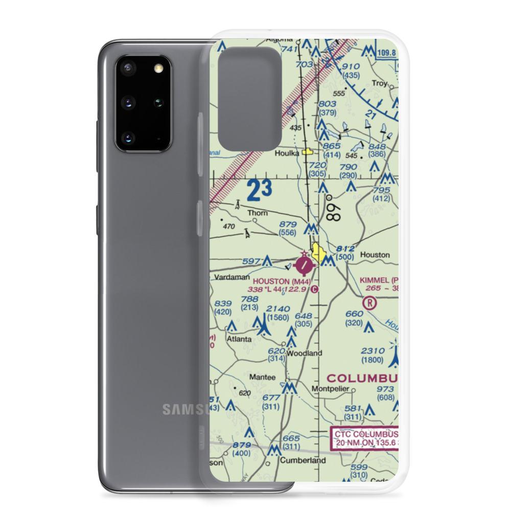 Houston Municipal Airport (M44) VFR Sectional Samsung Case Samsung Galaxy S20 Plus model shown