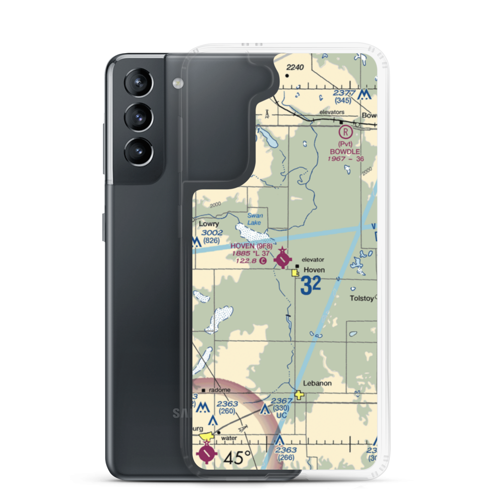 Hoven Municipal Airport (9F8) VFR Sectional Samsung Case Samsung Galaxy S21 model shown