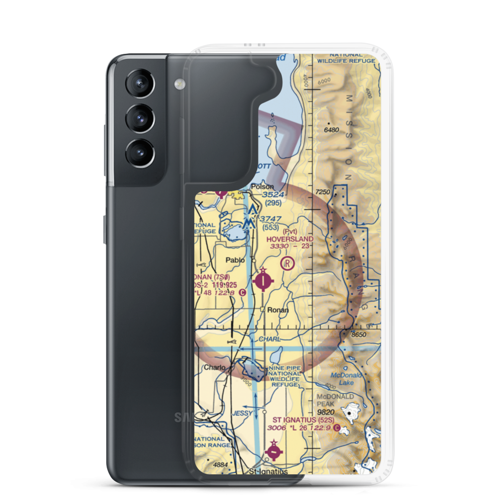 Hoversland Airport (MT19) VFR Sectional Samsung Case Samsung Galaxy S21 model shown