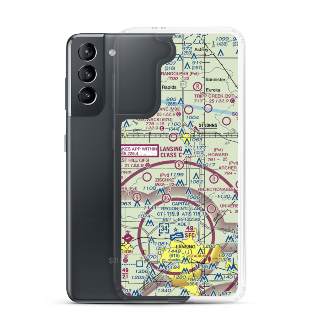 Howard Airfield (25MI) VFR Sectional Samsung Case Samsung Galaxy S21 model shown