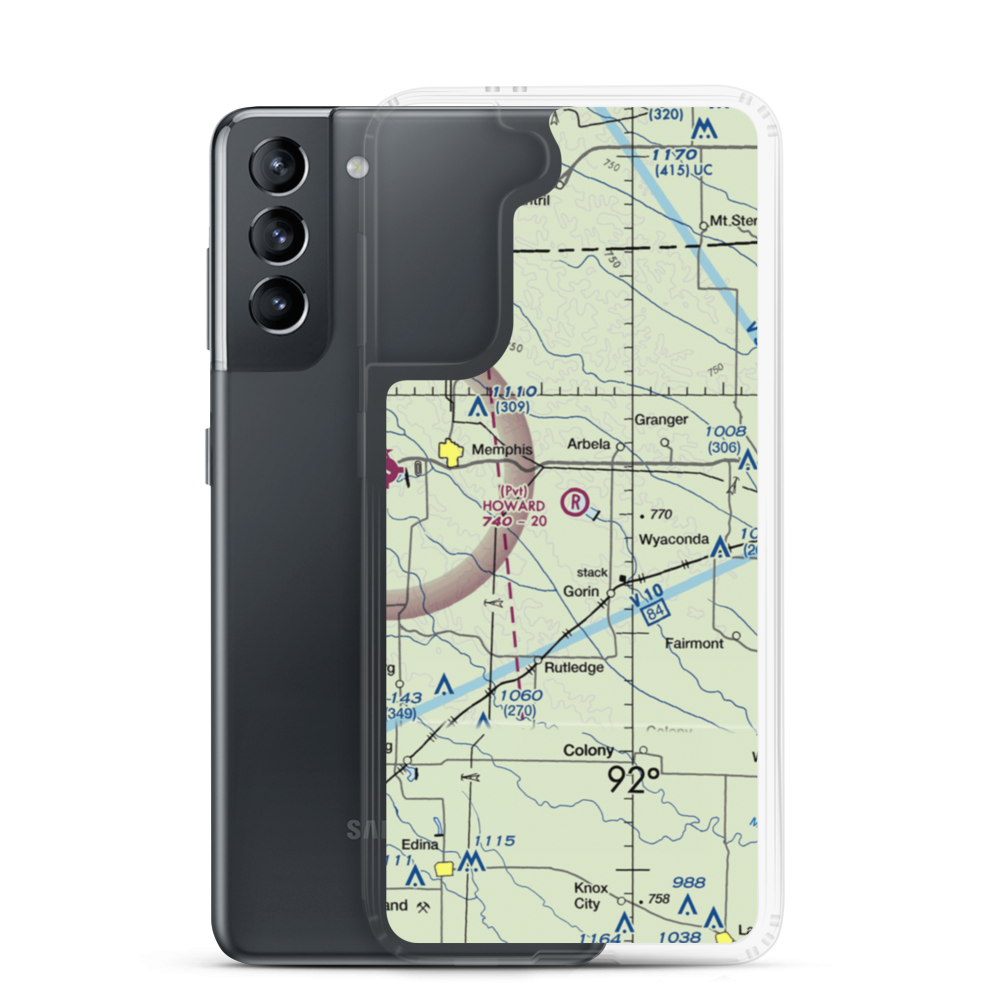 Howard Airport (MO82) VFR Sectional Samsung Case Samsung Galaxy S21 model shown
