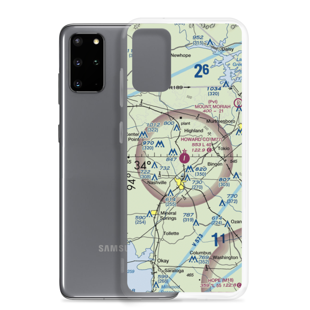 Howard County Airport (M77) VFR Sectional Samsung Case Samsung Galaxy S20 Plus model shown