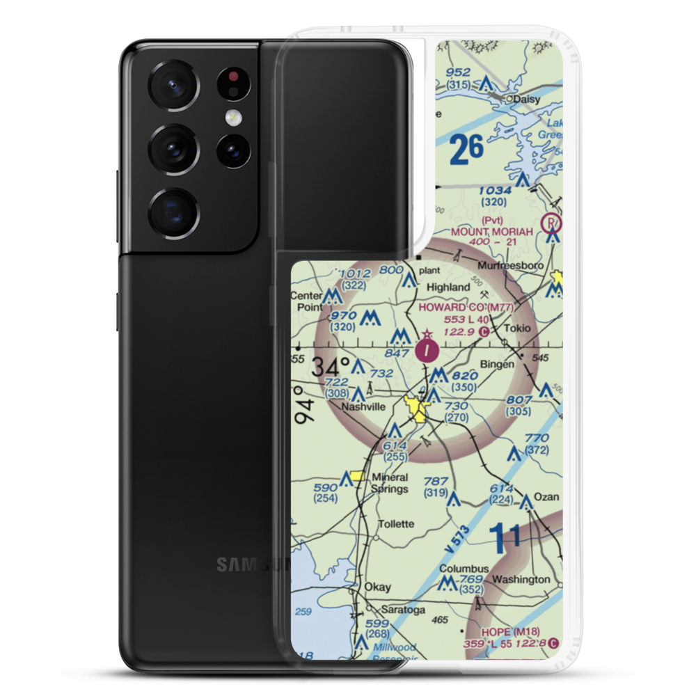 Howard County Airport (M77) VFR Sectional Samsung Case Samsung Galaxy S21 Ultra model shown