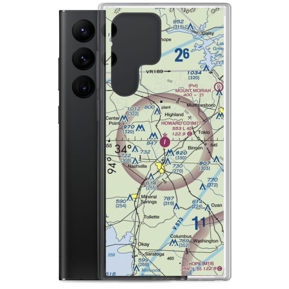 Howard County Airport (M77) VFR Sectional Samsung Case Samsung Galaxy S22 Ultra model shown