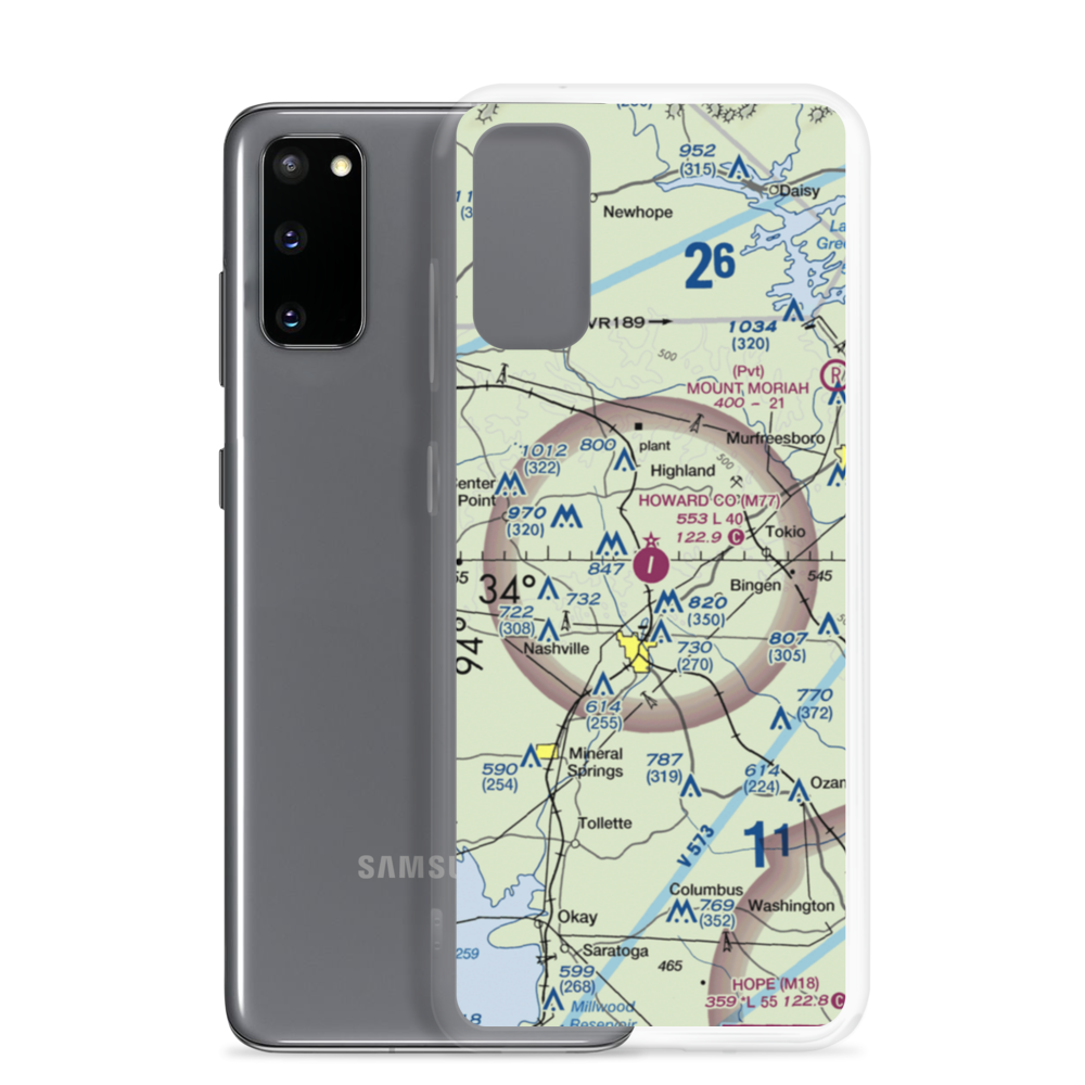 Howard County Airport (M77) VFR Sectional Samsung Case Samsung Galaxy S20 model shown