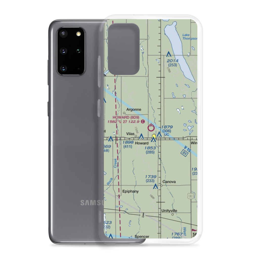 Howard Municipal Airport (8D9) VFR Sectional Samsung Case Samsung Galaxy S20 Plus model shown