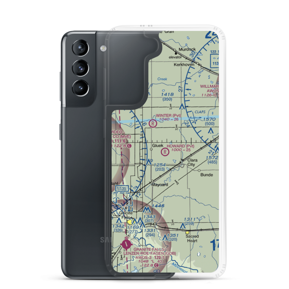 Howard's Airport (66MN) VFR Sectional Samsung Case Samsung Galaxy S21 model shown