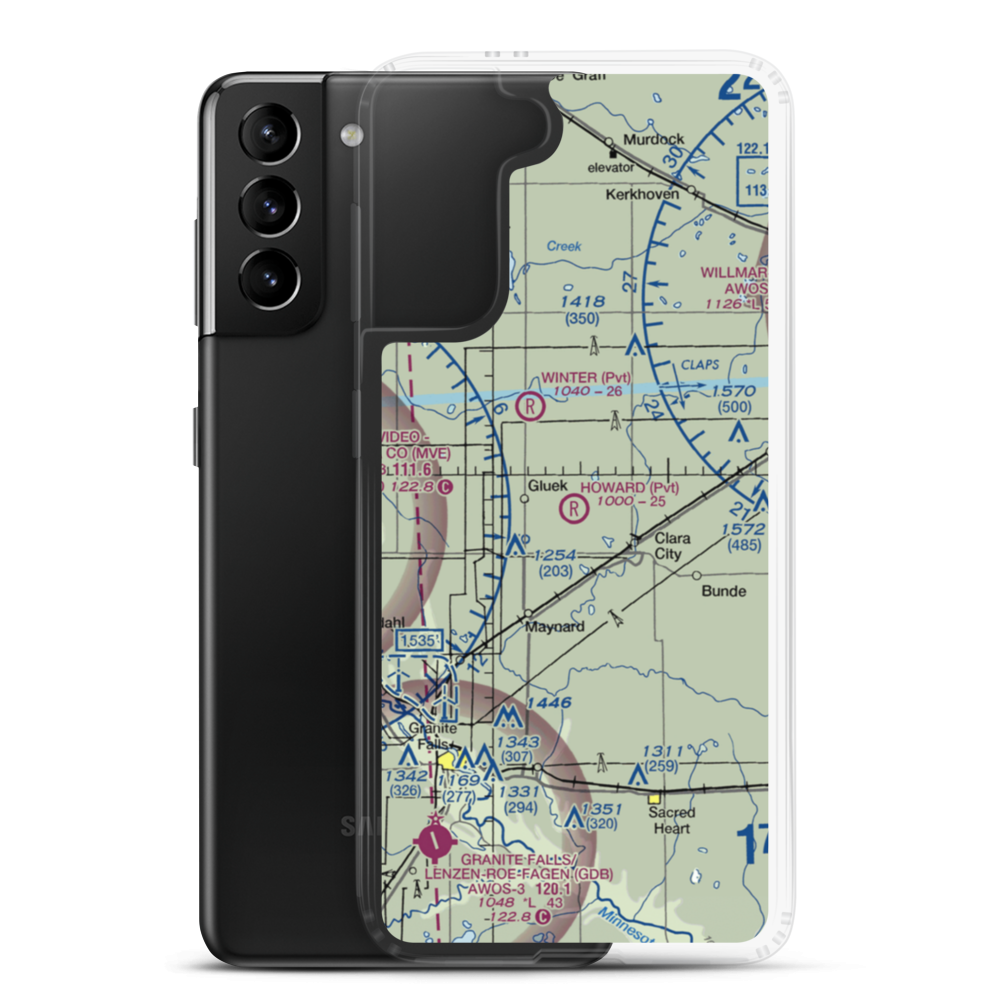 Howard's Airport (66MN) VFR Sectional Samsung Case Samsung Galaxy S21 Plus model shown