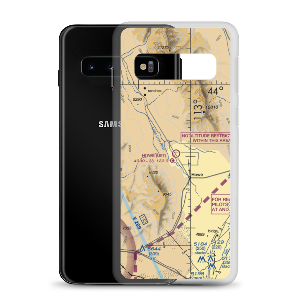 Howe Airport (U97) VFR Sectional Samsung Case Samsung Galaxy S10 model shown