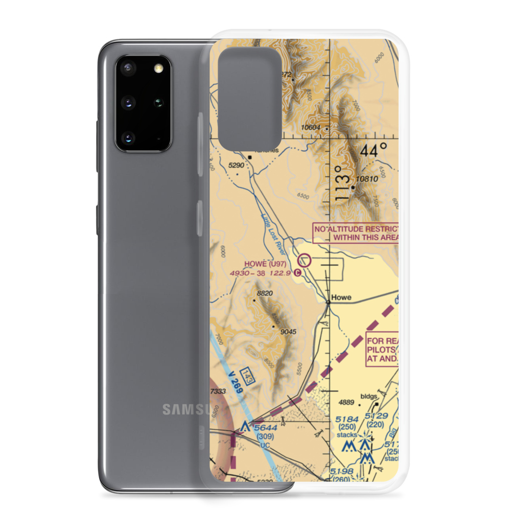 Howe Airport (U97) VFR Sectional Samsung Case Samsung Galaxy S20 Plus model shown