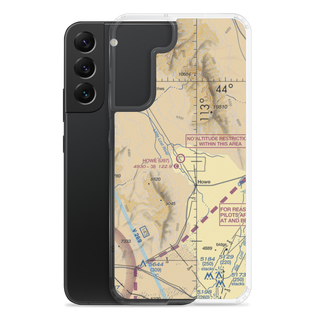 Howe Airport (U97) VFR Sectional Samsung Case Samsung Galaxy S22 Plus model shown