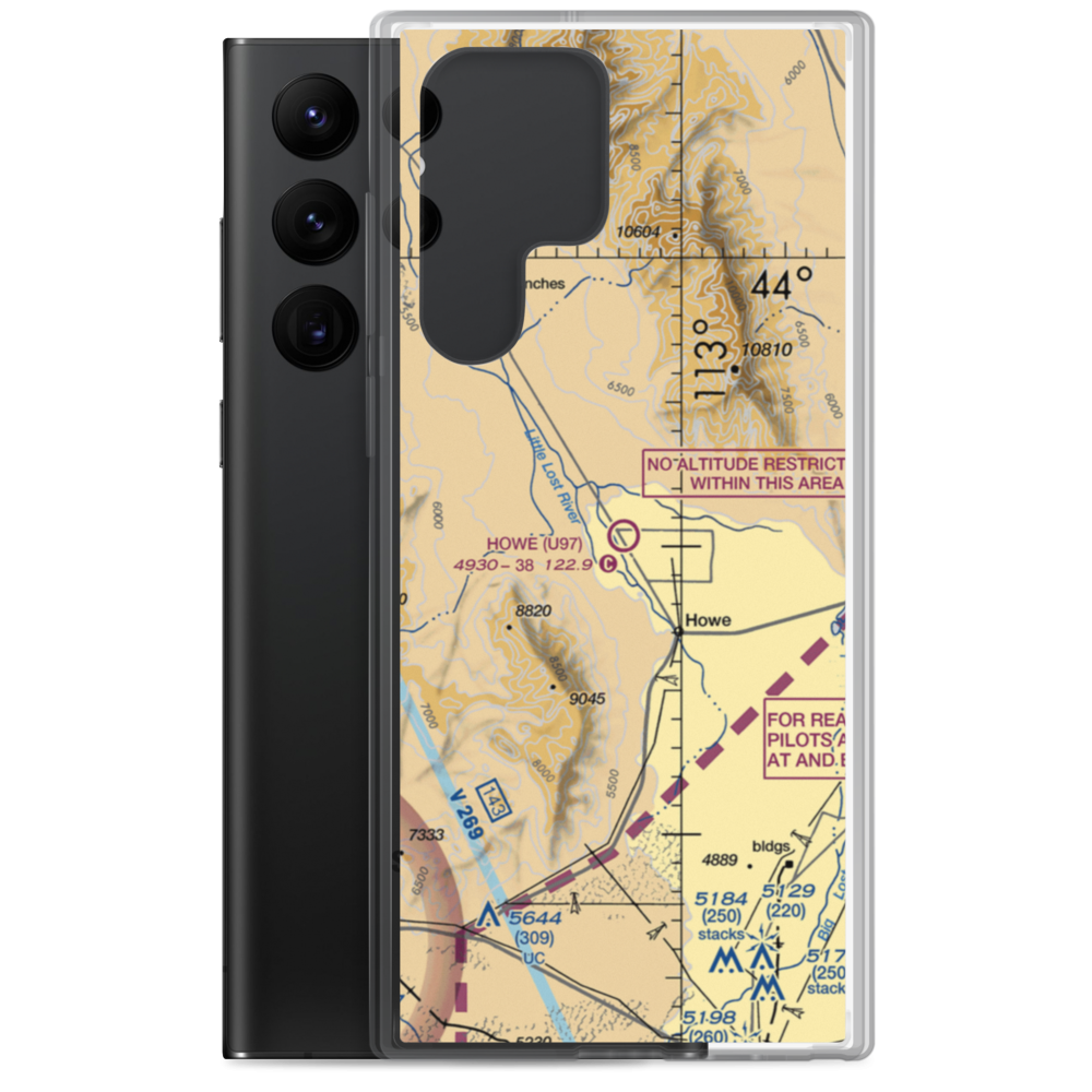 Howe Airport (U97) VFR Sectional Samsung Case Samsung Galaxy S22 Ultra model shown