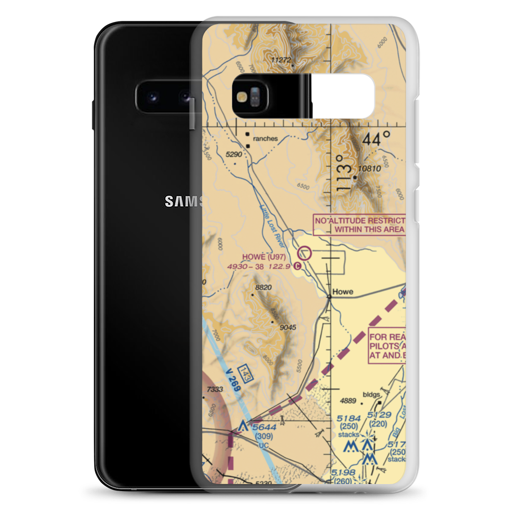 Howe Airport (U97) VFR Sectional Samsung Case Samsung Galaxy S10+ model shown