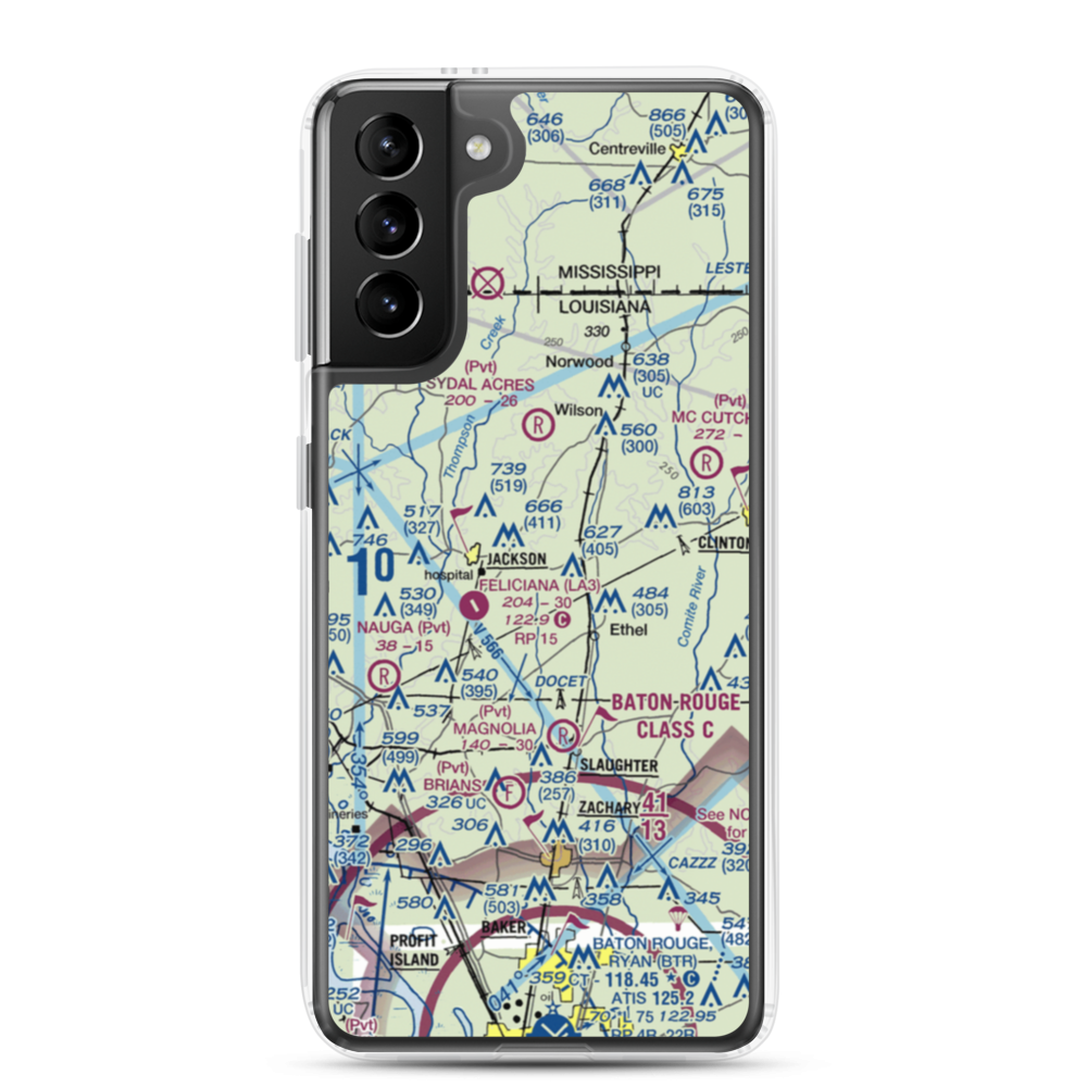 Howell 1 Airport (2LA6) VFR Sectional Samsung Case Samsung Galaxy S21 Plus model shown