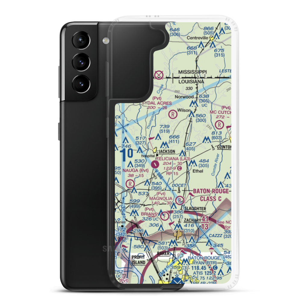 Howell 1 Airport (2LA6) VFR Sectional Samsung Case Samsung Galaxy S21 Plus model shown