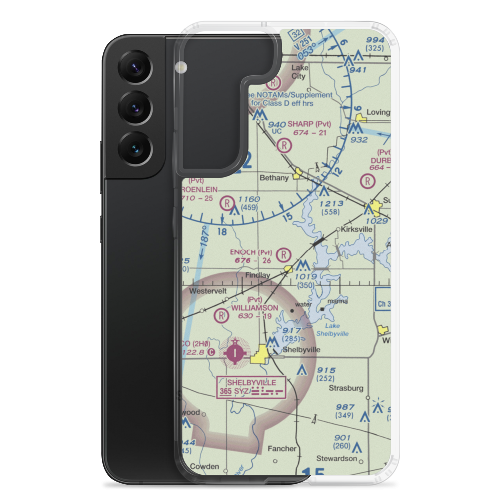 Howell Airport (33IS) VFR Sectional Samsung Case Samsung Galaxy S22 Plus model shown