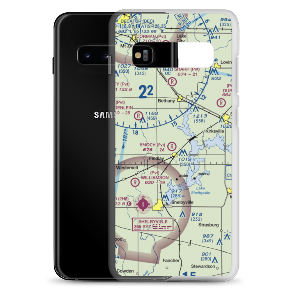 Howell Airport (33IS) VFR Sectional Samsung Case Samsung Galaxy S10+ model shown