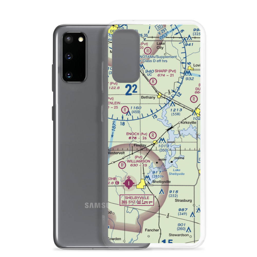 Howell Airport (33IS) VFR Sectional Samsung Case Samsung Galaxy S20 model shown