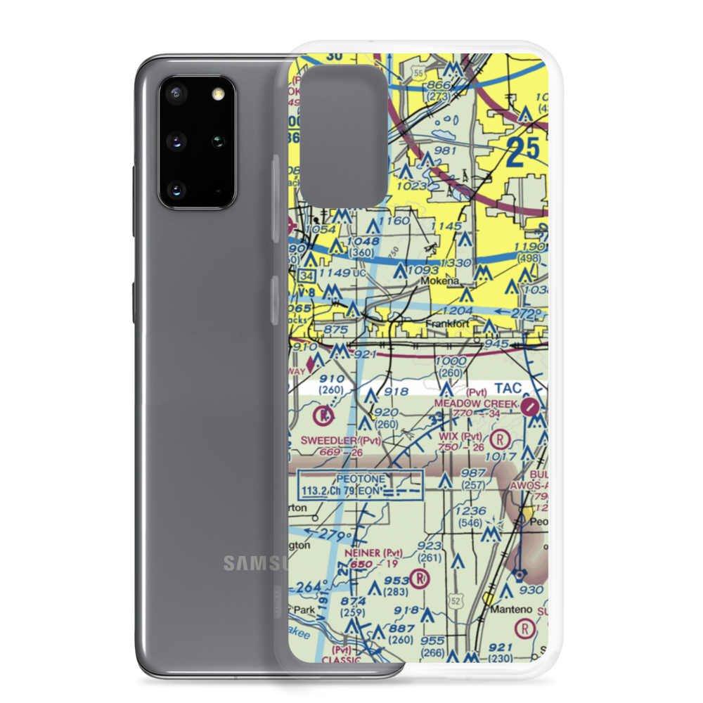 Howell New Lenox Airport (1C2) VFR Sectional Samsung Case Samsung Galaxy S20 Plus model shown