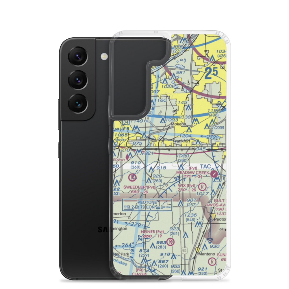 Howell New Lenox Airport (1C2) VFR Sectional Samsung Case Samsung Galaxy S22 model shown