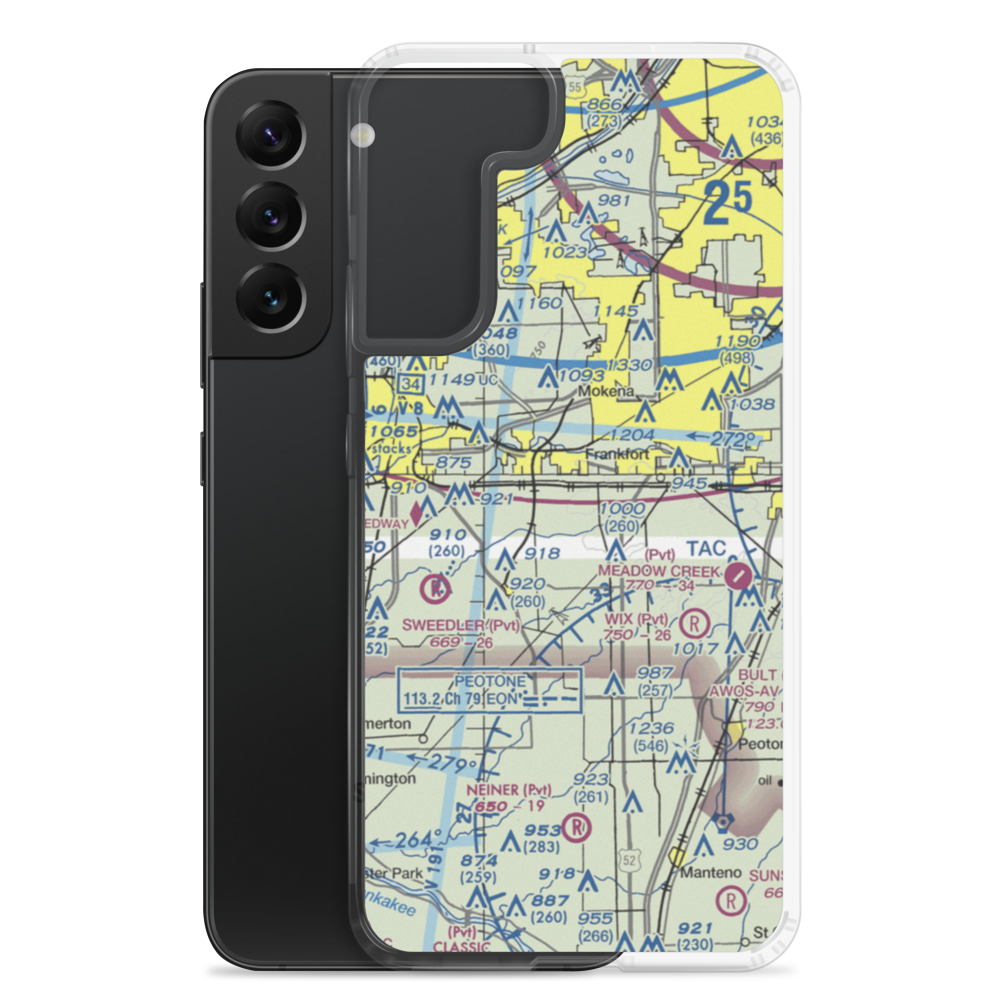 Howell New Lenox Airport (1C2) VFR Sectional Samsung Case Samsung Galaxy S22 Plus model shown