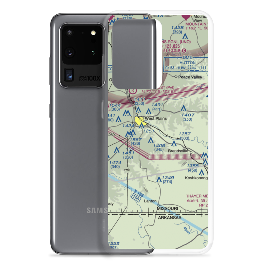 Howell Valley Airport (88MO) VFR Sectional Samsung Case Samsung Galaxy S20 Ultra model shown