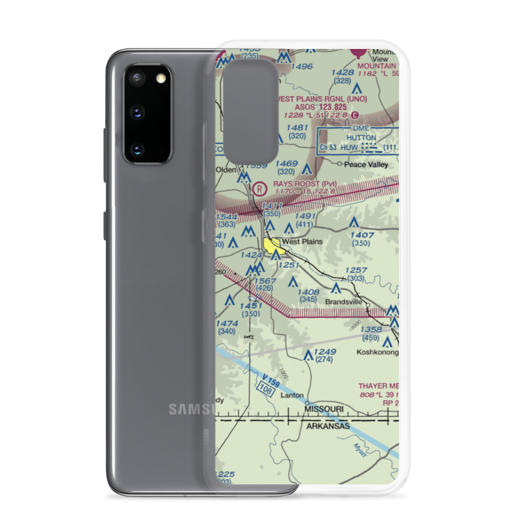 Howell Valley Airport (88MO) VFR Sectional Samsung Case Samsung Galaxy S20 model shown