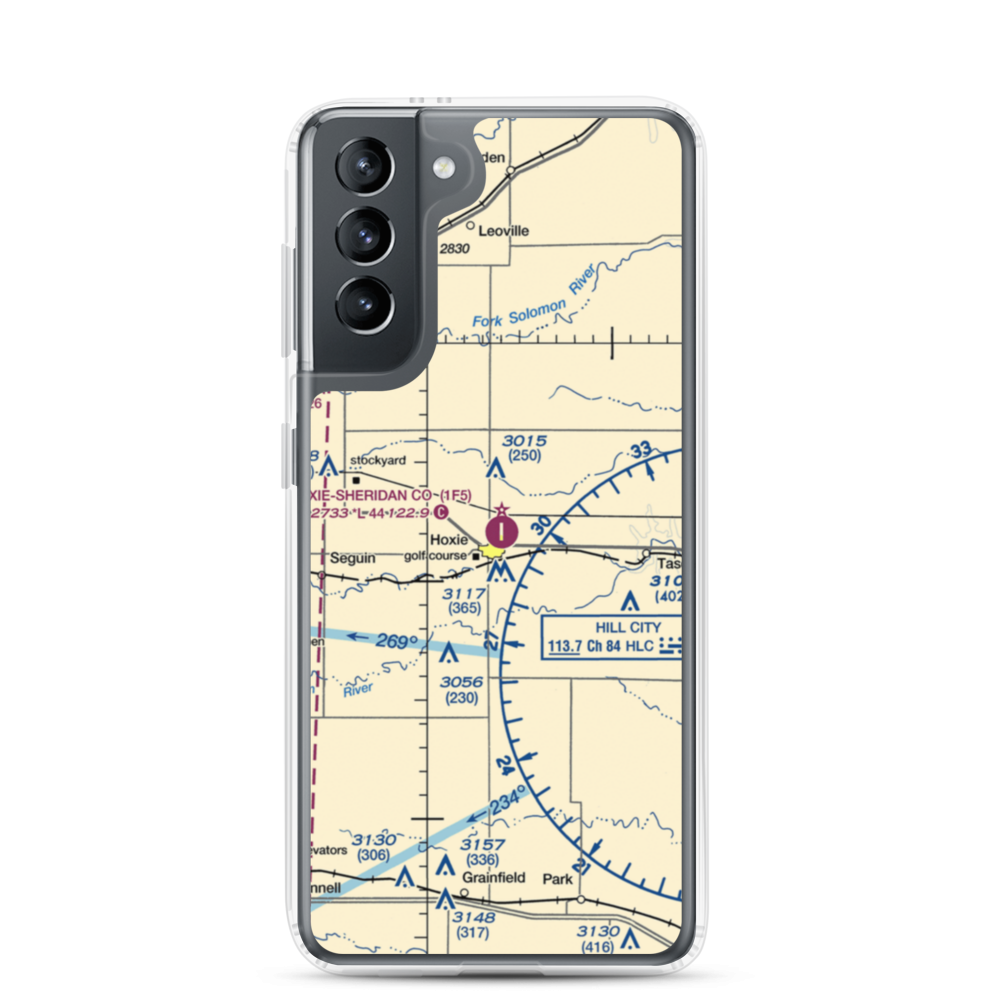 Hoxie-Sheridan County Airport (1F5) VFR Sectional Samsung Case Samsung Galaxy S21 model shown