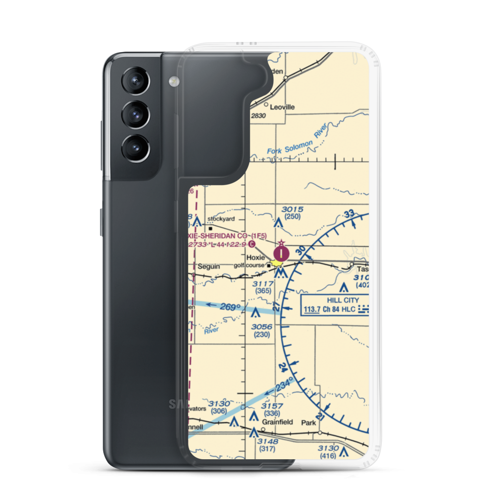 Hoxie-Sheridan County Airport (1F5) VFR Sectional Samsung Case Samsung Galaxy S21 model shown