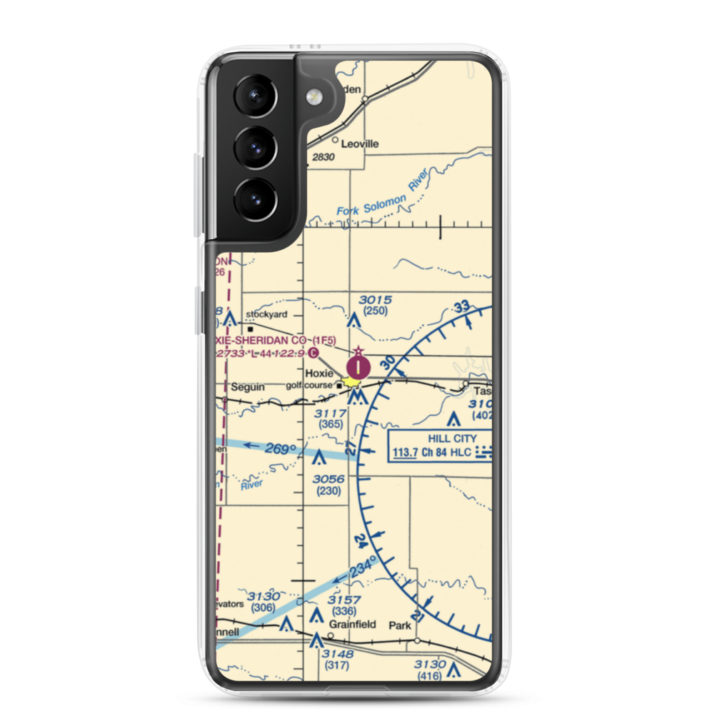 Hoxie-Sheridan County Airport (1F5) VFR Sectional Samsung Case Samsung Galaxy S21 Plus model shown