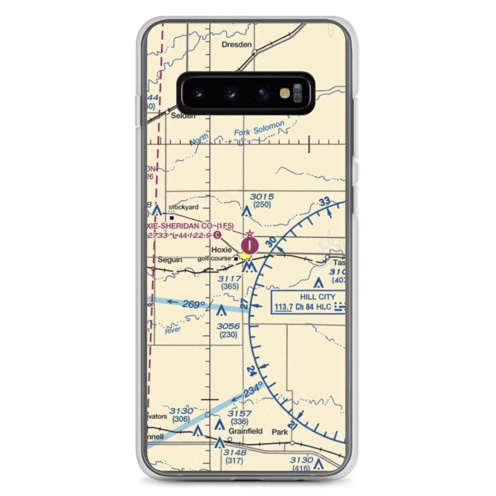 Hoxie-Sheridan County Airport (1F5) VFR Sectional Samsung Case Samsung Galaxy S10+ model shown