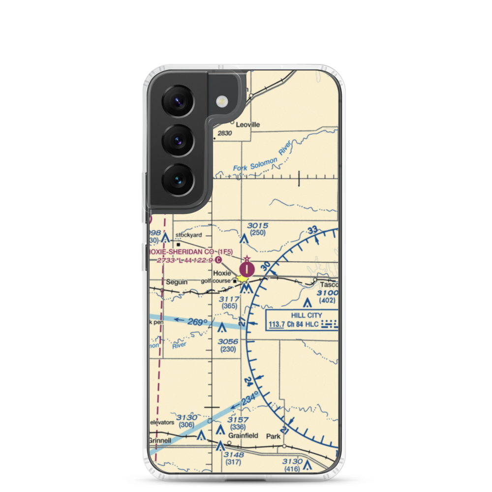 Hoxie-Sheridan County Airport (1F5) VFR Sectional Samsung Case Samsung Galaxy S22 model shown